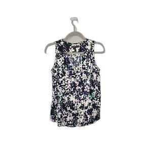 Banana Republic Women's Floral Ruffle Sleeveless Blouse Size Small